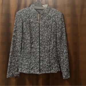 Lafayette 148 New York Black Cream Blazer sz 12 excellent! Reg‎ $450